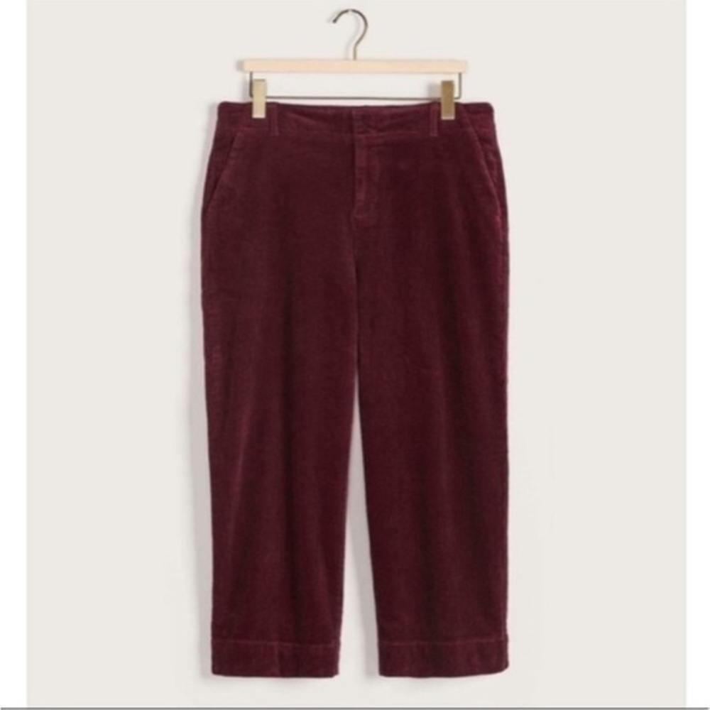 New Penningtons| Cropped Crushed Red Corduroy Highrise Pants - Picture 3 of 14